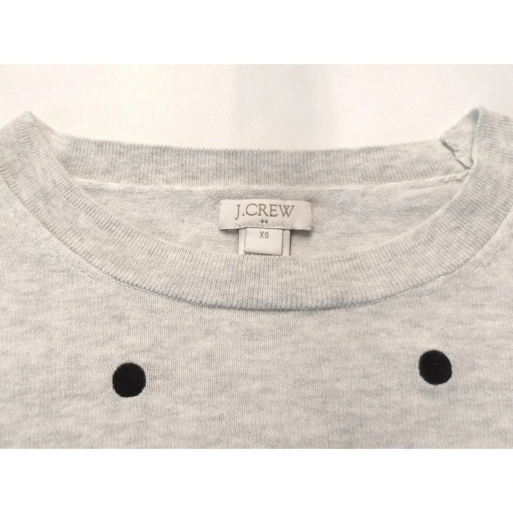 J.Crew Polka Dot Sweater Crewneck Long Sleeve Casual Gray‎ Size XS /#5279